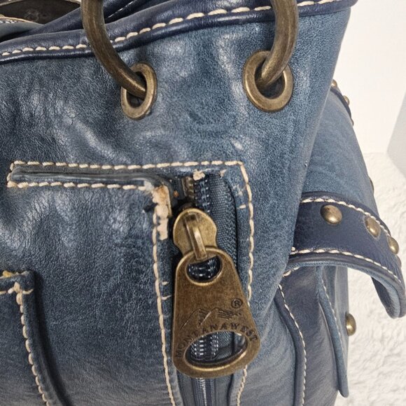 Montana West Blue Western Shoulder Bag w/ Wallet Chain Rodeo Cowgirl Conceal - Picture 4 of 12